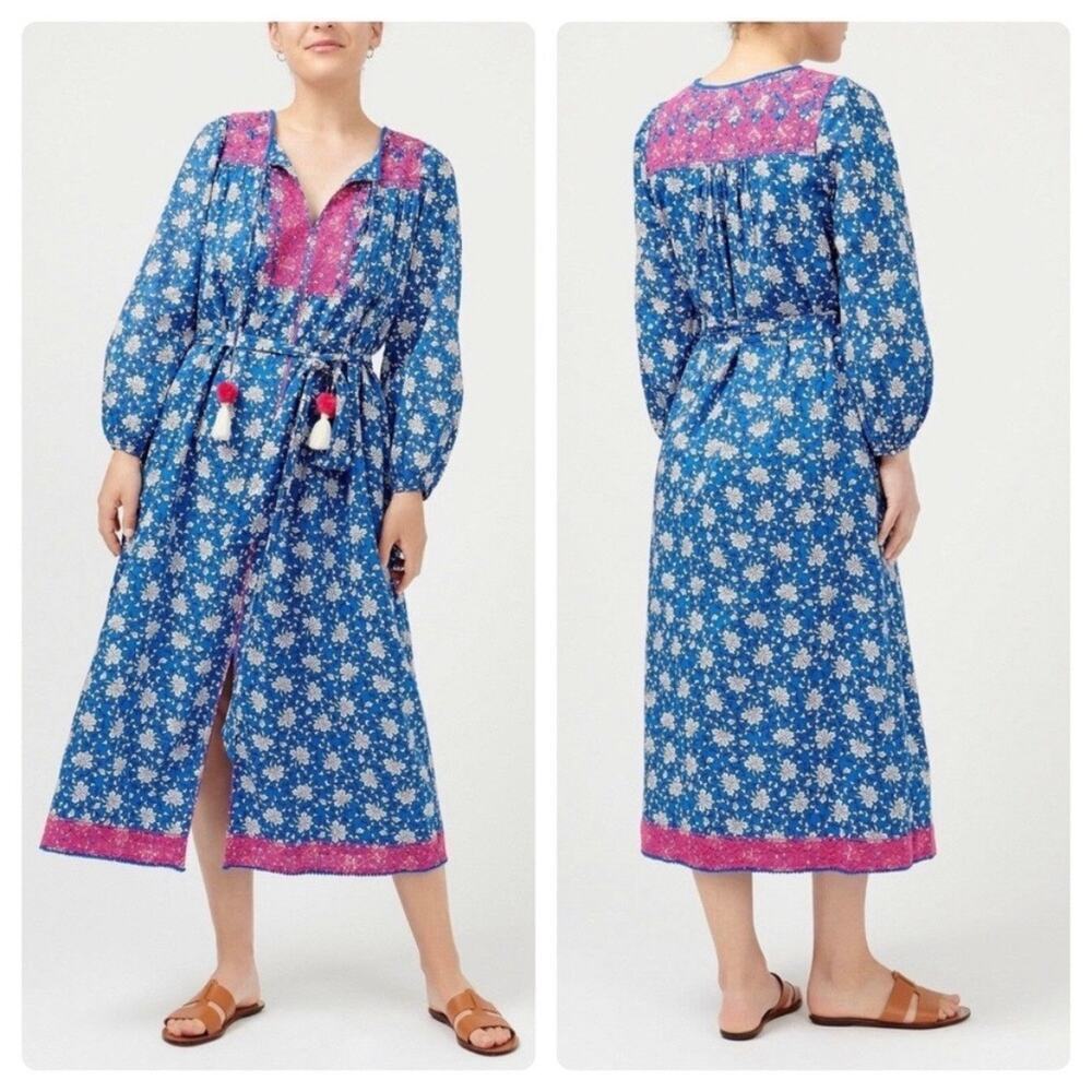 NWT J. Crew M Belted Tunic Dress Night Sky Block Print AP194